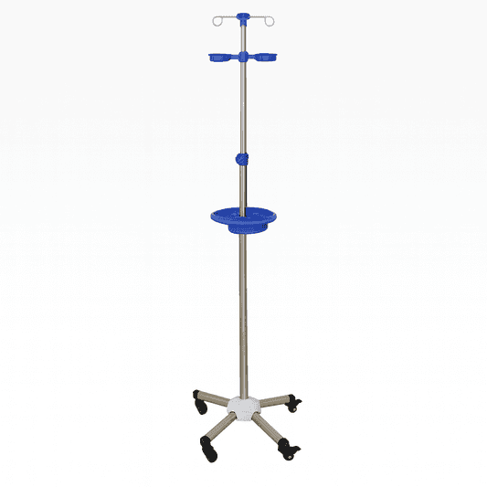 HP-AB04 Stainless steel round tube pentagonal mobile infusion rack
