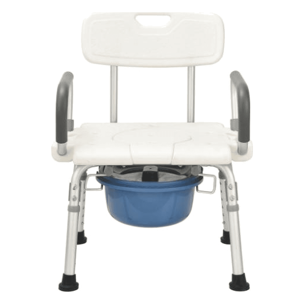 HP-AH07 aluminum shower chair with commode opening, removable bucket, armrests and backrest