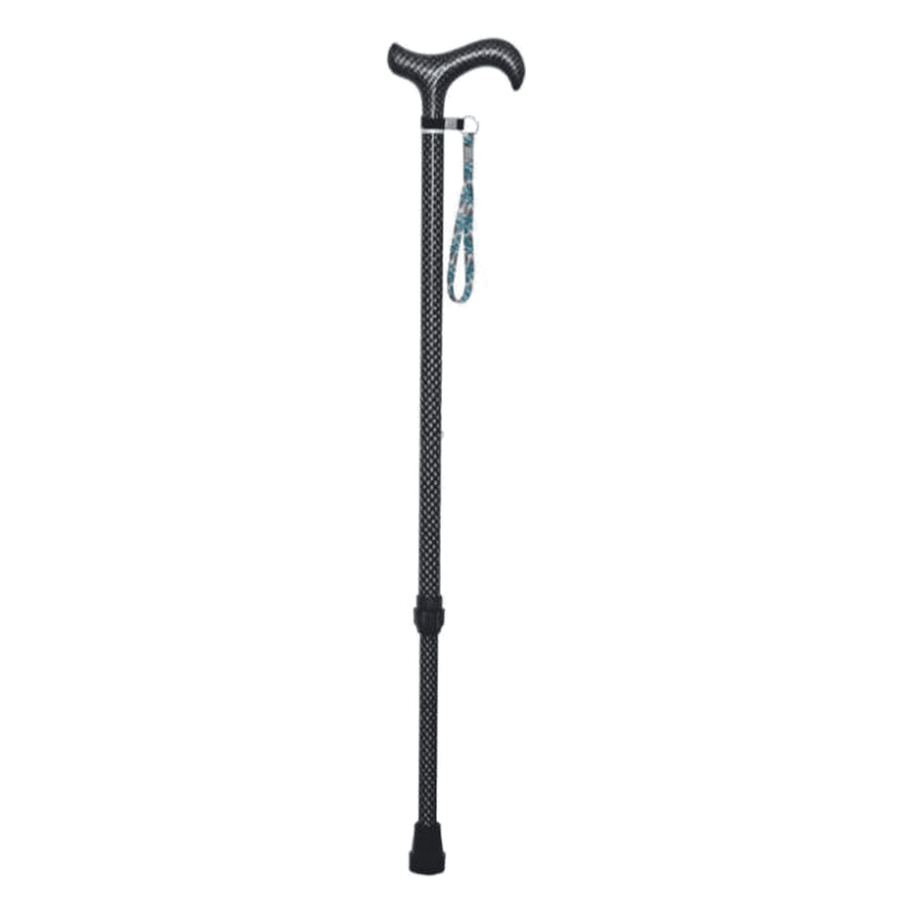 HP-AI02 carbon fiber walking cane with telescopic shaft, ergonomic handle and wrist strap