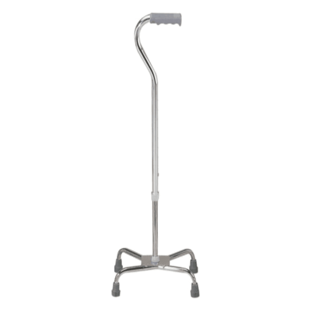 HP-AI04 quad cane with large free-standing four-point base and ergonomic handle