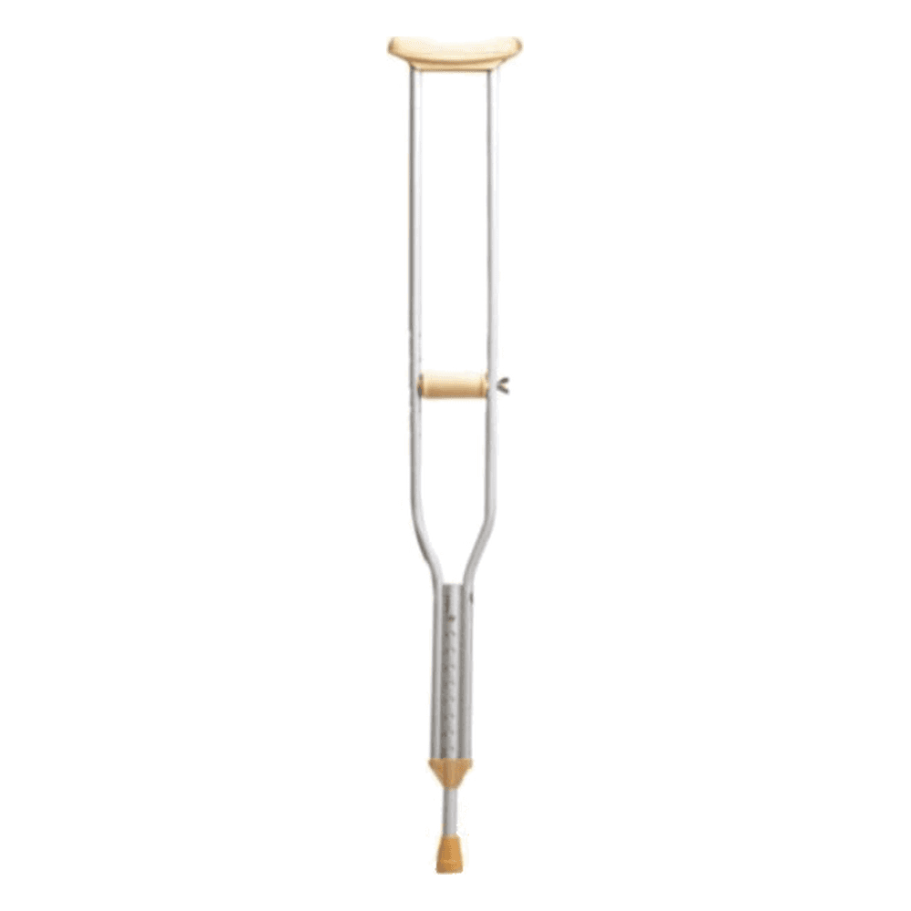 HP-AI07 pair of adjustable aluminum underarm crutches with padded underarm rests and hand grips