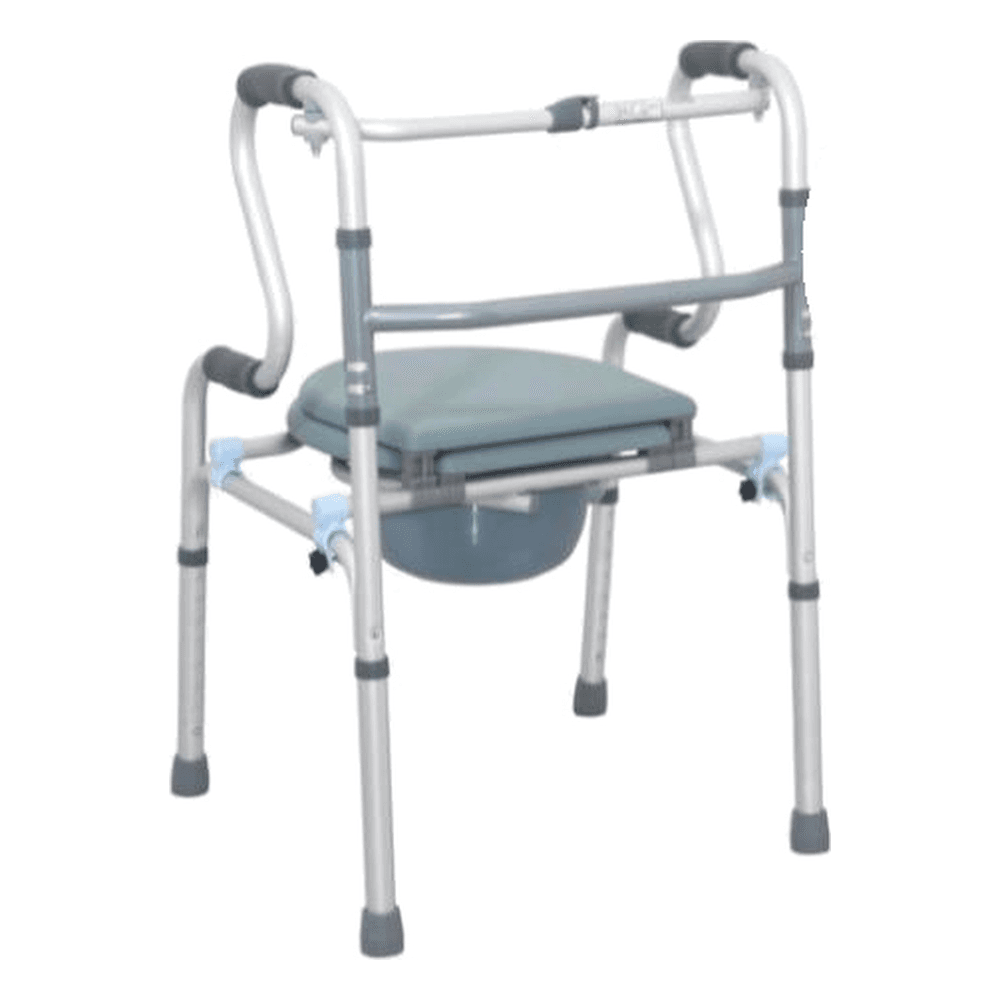 HP-AF06 aluminum commode walker with commode seat, backrest and removable bucket