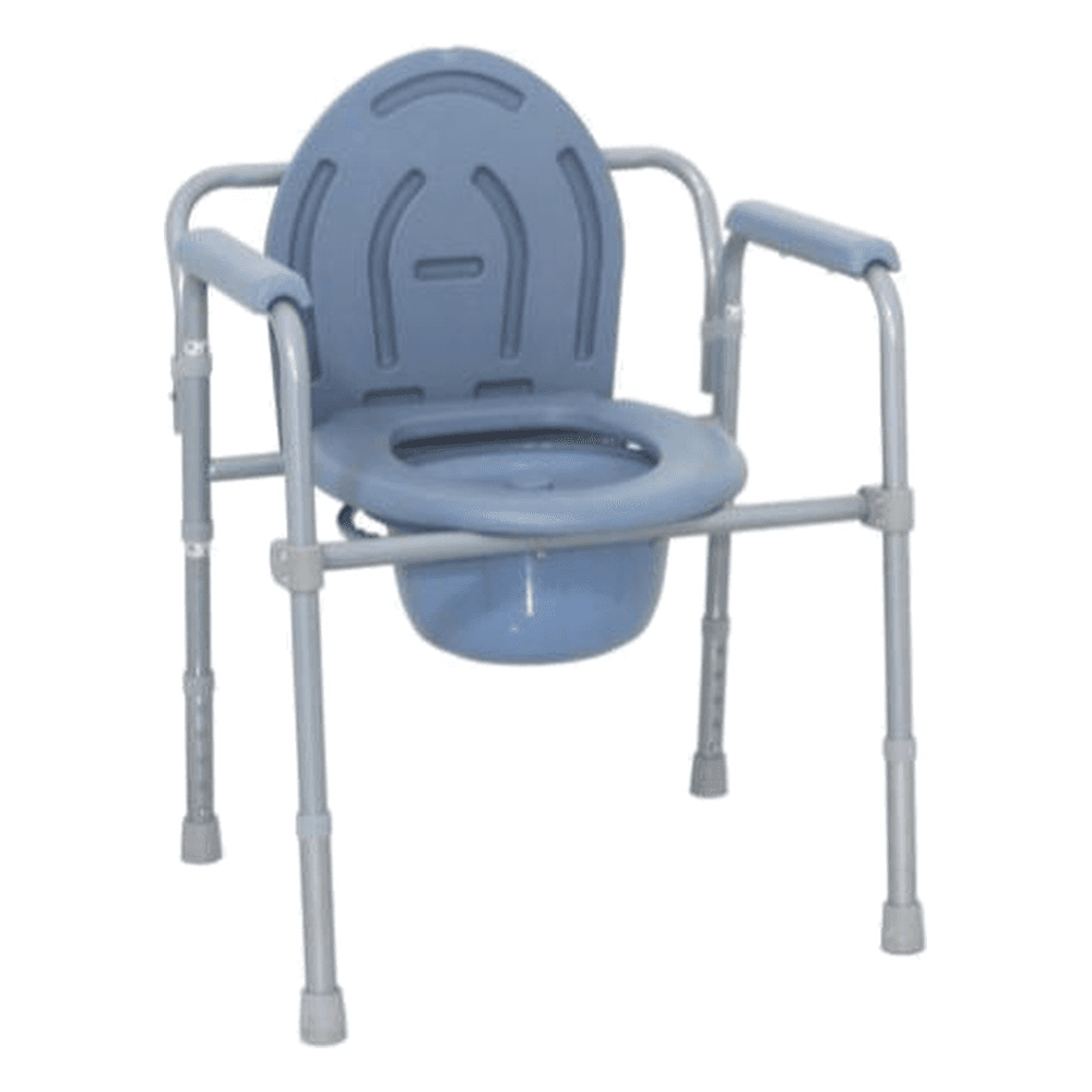 HP-AG03 height-adjustable bedside commode chair with armrests, lid and removable bucket