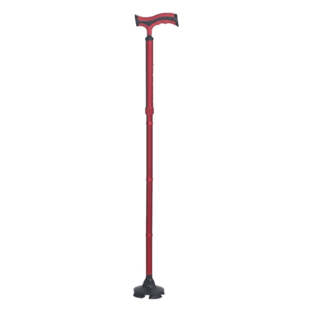 HP-AI01 folding aluminum walking cane with T-handle and wide multi-point base